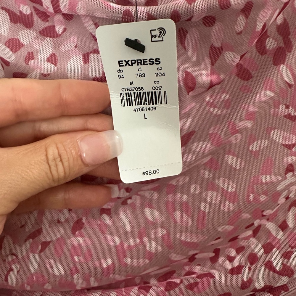 Express Pink Midi Dress with Spaghetti Straps - Picture 3 of 5